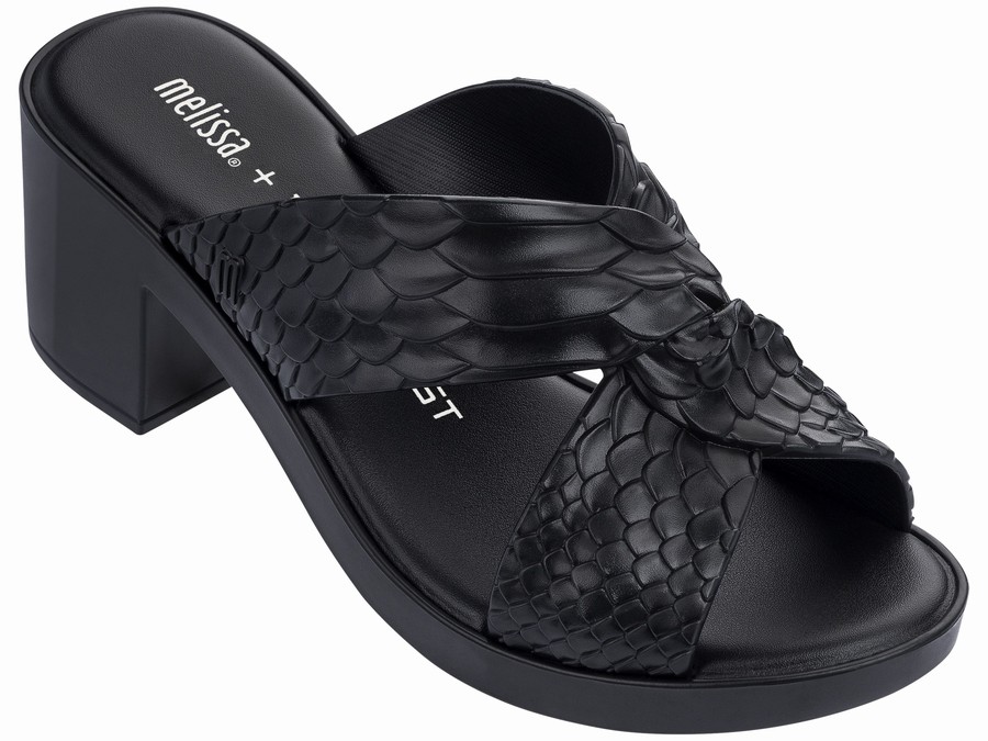 Zapatos Altos Melissa Baja Mujer - Negras - Argentina QVT-142563